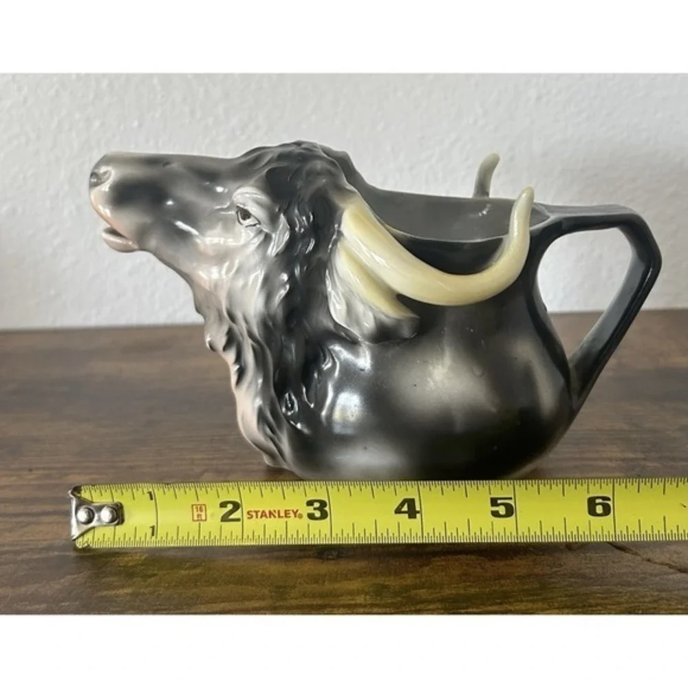 RARE Vintage Royal Bayreuth‎ Creamer Pitcher Water Buffalo Bavaria Stamped